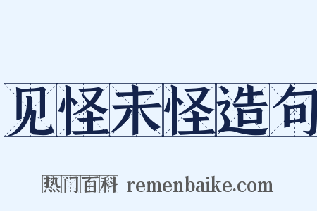 见怪未怪造句是什么意思的图片